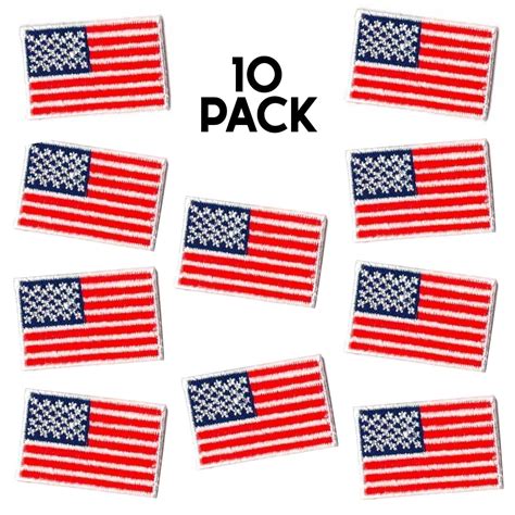 American Flag 1 Tall Iron On Patch Applique 10 Pack Laughing