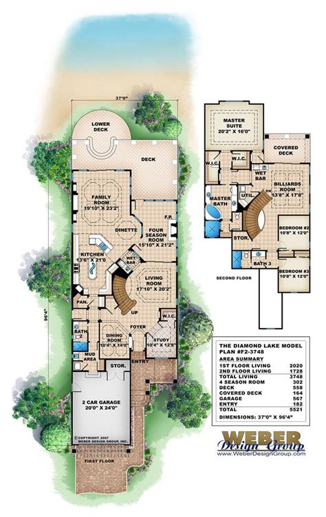 Narrow Lot Floor Plan Diamond Lake House Plan By Weber Design Group