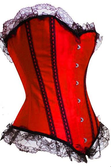 Red Satin Basque Corset Busiter Lace Up Boned Lingerie Bodyshaper Drop Ship S 6xl Instyles In