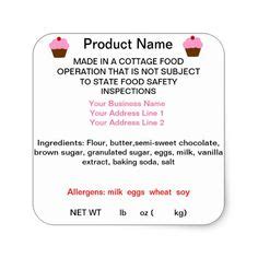 Cottage foods can't include nutritional information on the label. A sample cottage food label from the state of Michigan ...