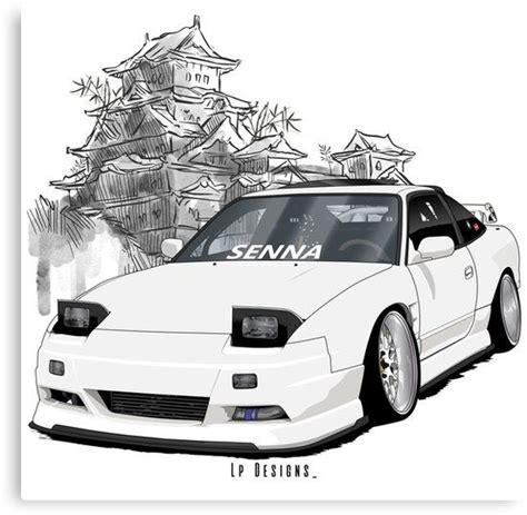 180sx Canvas Print By Lpdesigns1 In 2021 Nissan 180sx Car Drawings