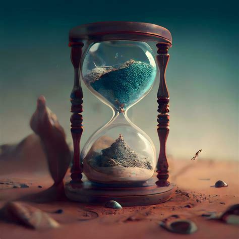hourglass with sand on the background of the ancient map time concept ai generative image