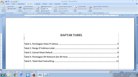 Tutorial Cara Membuat Daftar Tabel Otomatis Di Microsoft Word Mobile