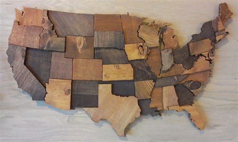 Contiguous Usa Map Wall Art Wooden State Art United States Map