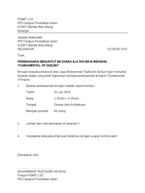 Contoh Surat Perjanjian Bayaran Balik Hutang Malaysia