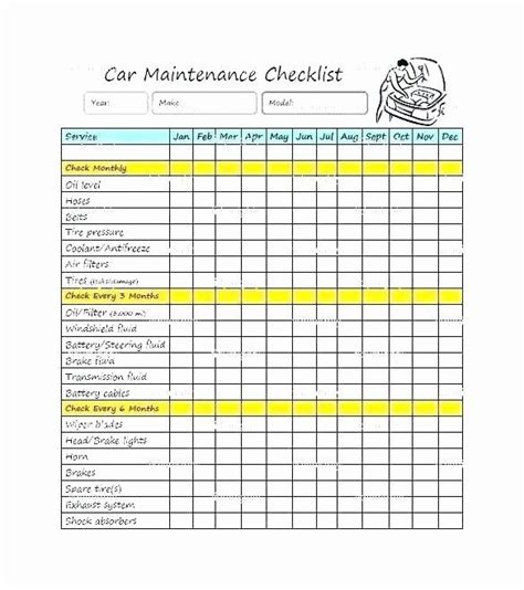Vehicle Maintenance Schedule Template Excel New Vehicle Maintenance