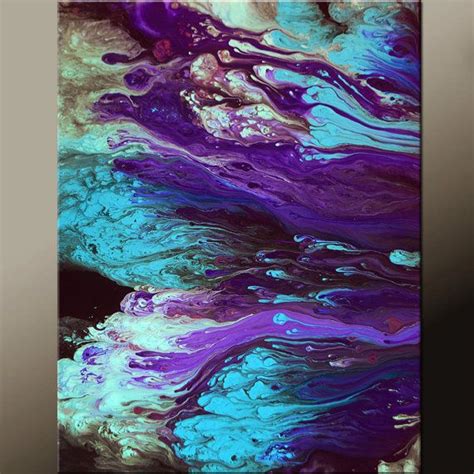 An Abstract Painting With Blue And Purple Colors