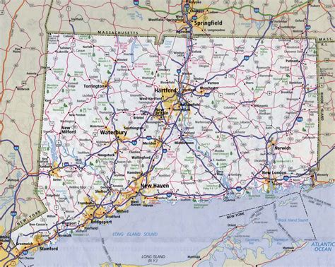 Map Of Connecticut Roads And Highways Large Connectic