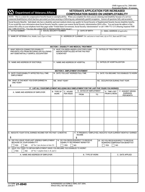 Va Form 21 8940 Fill Out And Sign Online Dochub