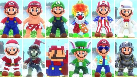 Super Mario Odyssey All Costumes Dlc Included Youtube
