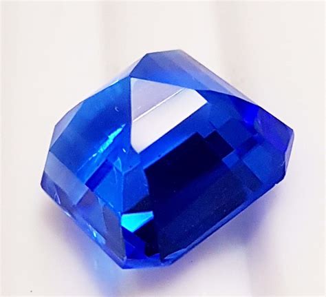 Certified Synthetic Blue Sapphire 930 Ct Square Shape Loose Etsy Uk