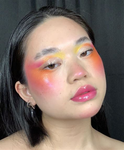 Lots Of Shine And Blush With Some Negative Space Editorial Makeup