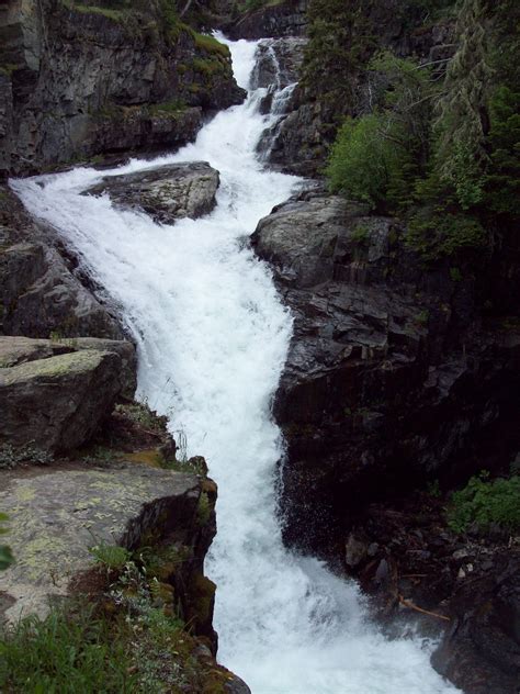 Waterfall In The Crazy Mountains Montana Montana Big