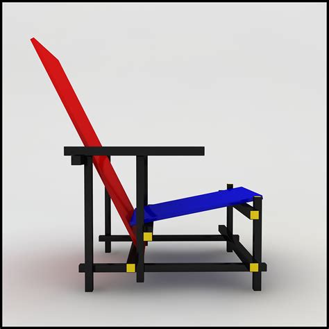 Gerrit Rietveld Red Blue 3d Model