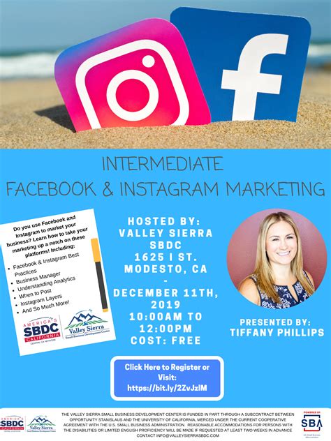 Modesto Intermediate Facebook And Instagram Marketing Valley Sierra Sbdc