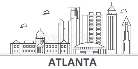 Atlanta Architecture Line Skyline Illustration Linear Vector Cityscape