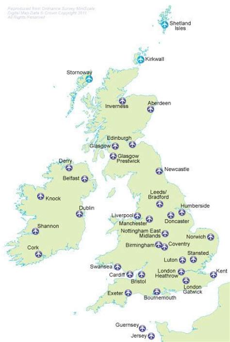 Map Of United Kingdom Uk Airports Airports Location And
