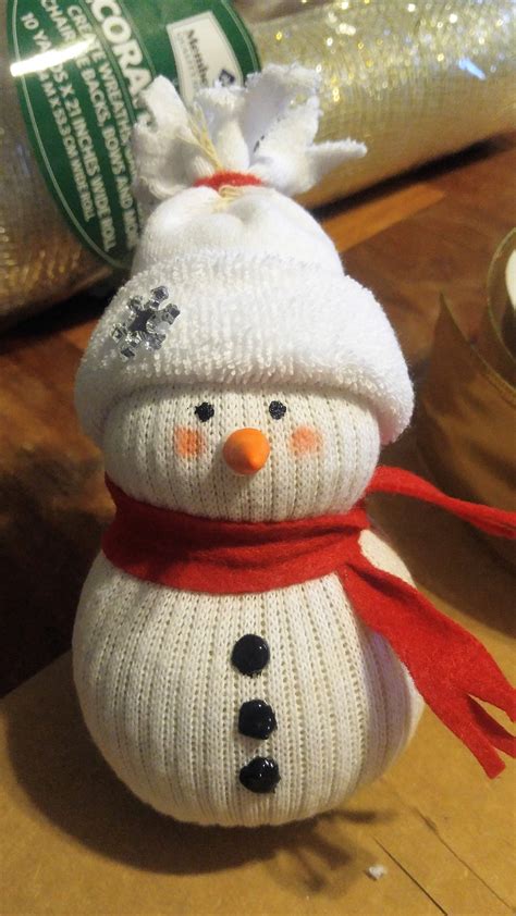 Sock Snowman Christmas Ornaments Homemade Sock Snowman Christmas