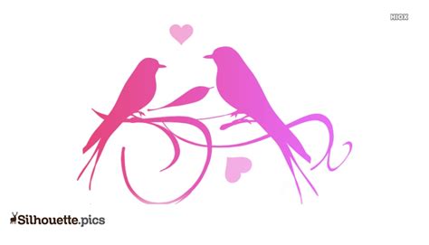 Love Birds Wedding Silhouette Vector Silhouettepics
