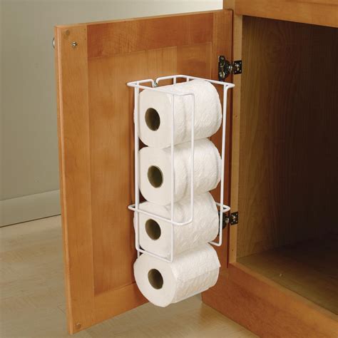Modern toilet paper roll storage holder. Knape & Vogt 16 in. x 5.38 in. x 5.5 in. Door Mounted ...