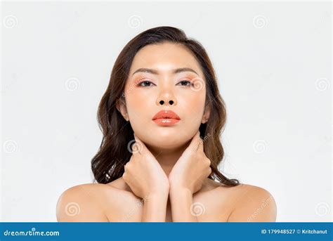 Beauty Shot Of Glamorous Asian Woman With Makeup On Her Face Stock Image Image Of Exquisite