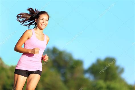 Happy Woman Running — Stock Photo © Maridav 24538445