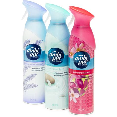 Ambi pur is an innovative range of fragrances for your home that are inspired by scents of the world. Ambi Pur A Selection Of 3 Scents Air Freshener Aerosol Can ...
