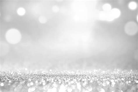 White Silver Glitter And Grey Lights Bokeh Abstract