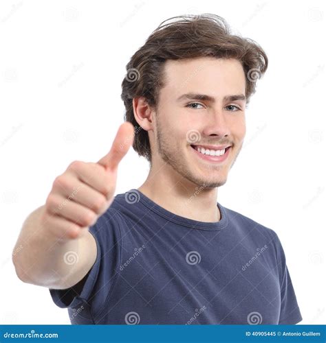 Happy Man With A Perfect White Smile And Thumb Up Stock Image Image