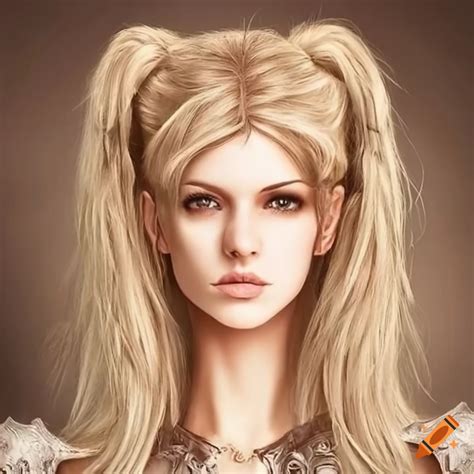 The Back Side Of A Beautiful Heavily Detailed Blonde Female Hairstyles For A Medieval Fantasy