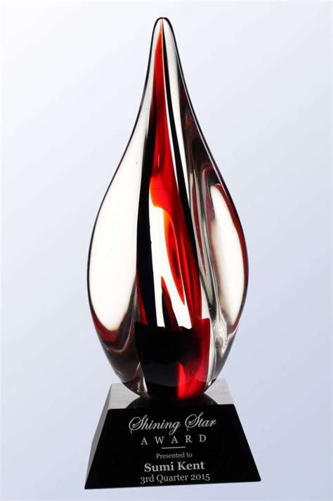 Red Contemporary Hand Blown Glass Award