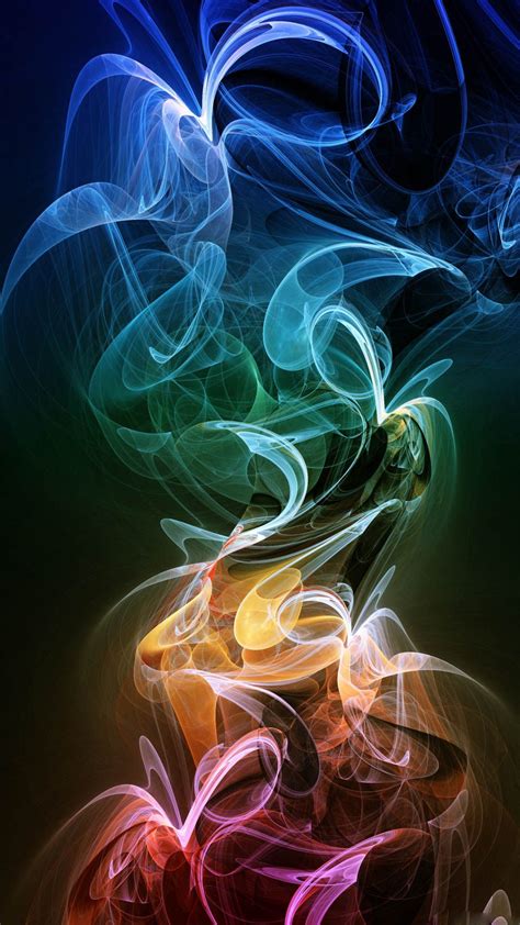 Neon Smoke Htc One Wallpapers For Mobile 1080x1920 Hd Fractal Art