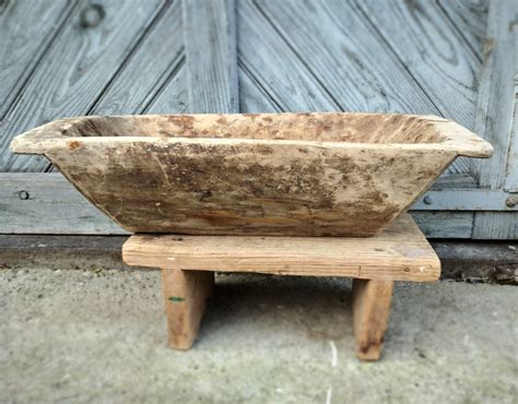 Large Wooden Dough Bowl Rustic Wood Bowl Country Cottage Decor Etsy