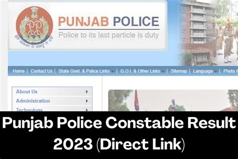 Punjab Police Constable Result 2024 Direct Link CutOff Merit List