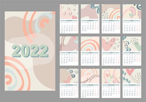 2022 Calendar Template 3123728 Vector Art At Vecteezy