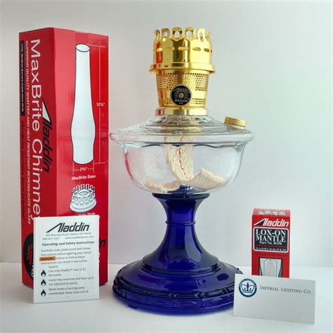 + 3 cobalt blue wine bottle + long lasting wick + all necessary and easy to install hardware. Aladdin Lamp Clear Crystal over Cobalt Blue Alexandria ...