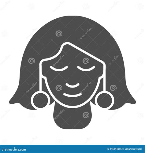 Girl With Earrings Solid Icon Woman With Jewelry Vector Illustration