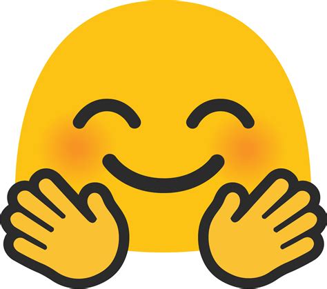 Download Sad Emoji Clipart Upset Hugging Face Hugs Hands Blush Smiley