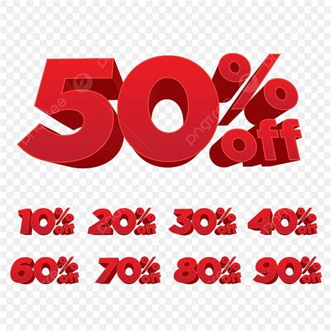 Sale Promotion Discount Vector Png Images Set Of 3d Promotional Discount Vector Illustration
