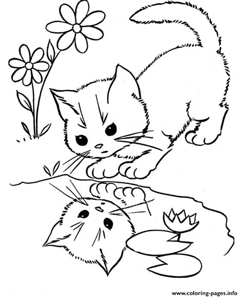 Cat Looking At The Water Animal Sa57e Coloring Page Printable
