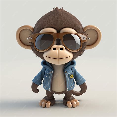Premium Photo Funny Monkey Wearing Sunglasses On A Colorful