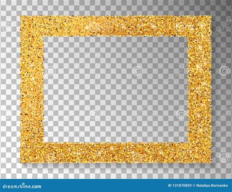 Golden Frame On Transparent Background Gold Glitter Decorative Stock