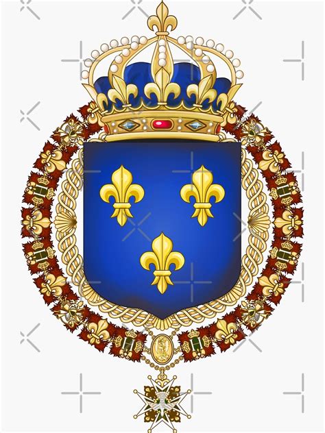 Kingdom Of France French Coat Of Arms With Fleurs De Lys Vintage Style