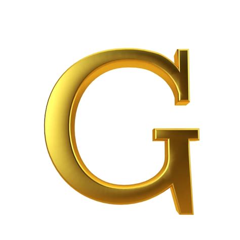 Premium Photo Shiny Gold Letter G On A Plain White Background 3d