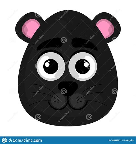 Isolated Cute Avatar Of A Panther Stock Vector Illustration Of
