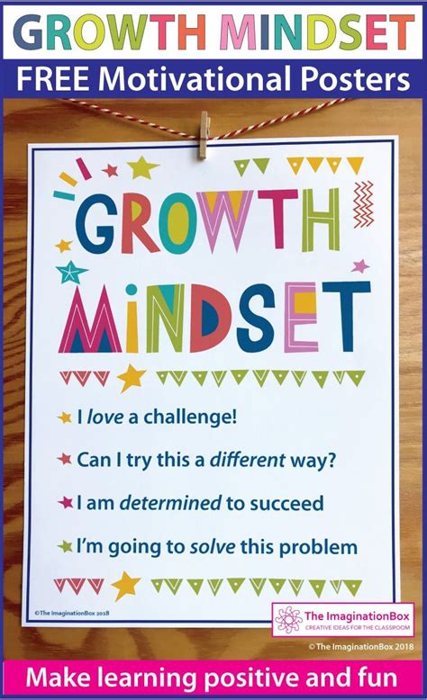 Free Growth Mindset Posters Bulletin Board And Classroom Decor