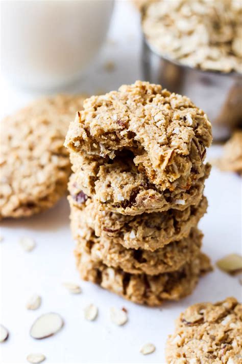 Almond Coconut Oatmeal Cookies Vegan And Gluten Free Emilie Eats