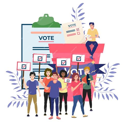 Premium Vector Elections Concept Group Of People Voting And Putting