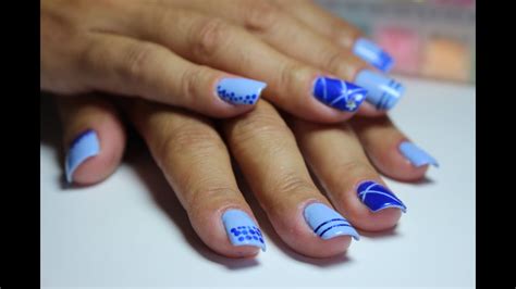 Boda azul marino y blanco. Decoración de uñas en tonos azules. Nails blue (estilo ...