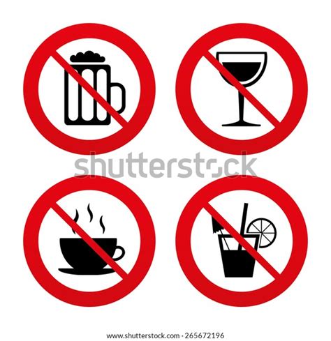 No Ban Stop Signs Drinks Icons Image Vectorielle De Stock Libre De Droits 265672196
